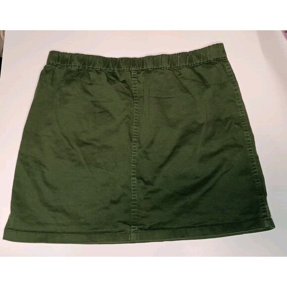 J. Crew Size Large Green Cargo Utility Cotton Stretch Mini Skirt Y2K Style - Picture 8 of 9